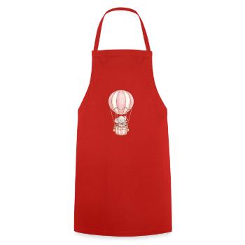 Baby elephant in hot air balloon pink - Cooking Apron - red - Front - AI Model Male 185 dark (185cm)