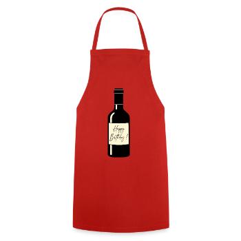 Joyeux anniversaire Vin - Tablier de cuisine - rouge - Devant - AI Model Male 185 dark (185cm)