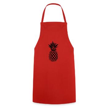 Pineapple black silhouette - Cooking Apron - red - Front - AI Model Male 185 dark (185cm)