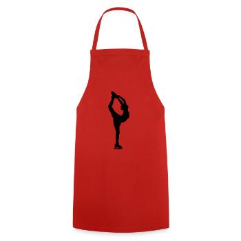 Figure skater - Kochschürze - Rot - Vorne - AI Model Male 185 dark (185cm)