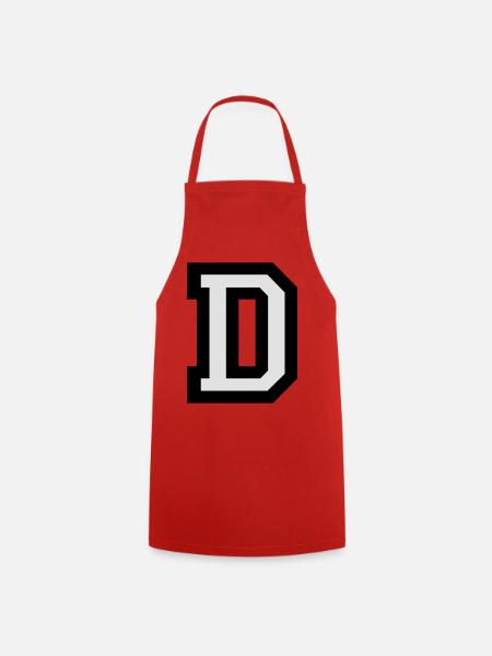 Buchstabe D - Kochschürze - Rot