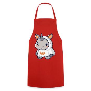 Rhinocéros Halloween fantôme - Tablier de cuisine - rouge - Devant - AI Model Male 185 dark (185cm)