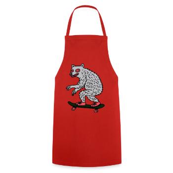 Moonlit Werewolf Skateboarder - Cooking Apron - red - Front - AI Model Male 185 dark (185cm)
