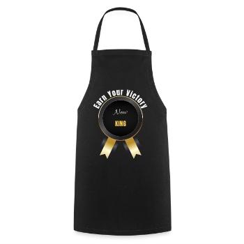 Earn Your Victory – Champion Award | Motivation Ba - Cooking Apron - black - Front - AI Model Male 185 dark (185cm)