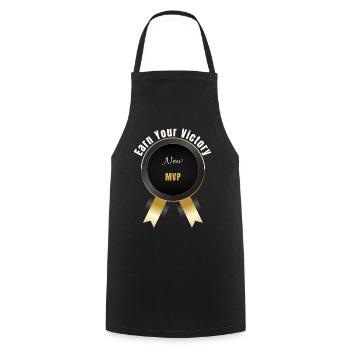 Earn Your Victory – Champion Award | Motivation Ba - Cooking Apron - black - Front - AI Model Male 185 dark (185cm)