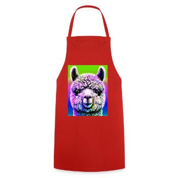 Alpaca - Cooking Apron - red - Front - AI Model Male 185 dark (185cm)