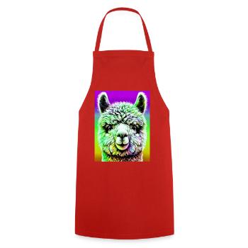 Alpaca - Cooking Apron - red - Front - AI Model Male 185 dark (185cm)
