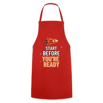 Start Before You're Ready Inspirational Rocket Mot - Cooking Apron - red - Front - AI Model Male 185 dark (185cm)