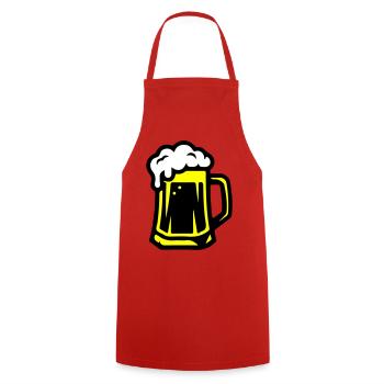 Chope à bière Icône de la bière - Tablier de cuisine - rouge - Devant - AI Model Male 185 dark (185cm)