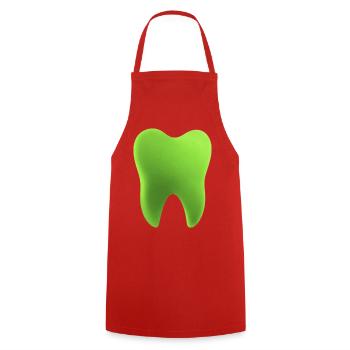 Illustration de dents vertes néon - Tablier de cuisine - rouge - Devant - AI Model Male 185 dark (185cm)