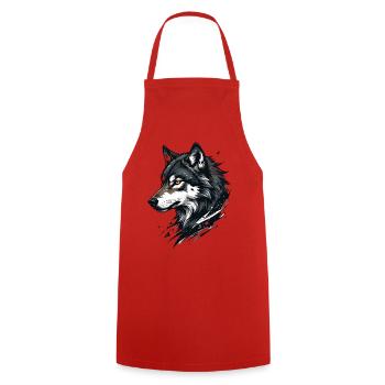 Wolfsblick Graphique - Tablier de cuisine - rouge - Devant - AI Model Male 185 dark (185cm)