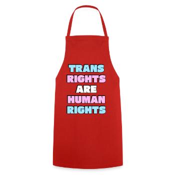 Trans-Rechte sind Menschenrechte - Kochschürze - Rot - Vorne - AI Model Male 185 dark (185cm)
