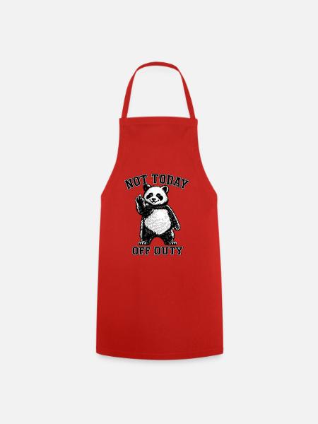 Panda not on duty today - Cooking Apron - red