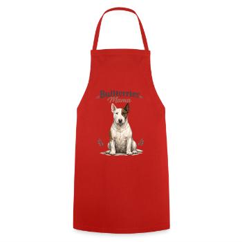 Maman Bull Terrier – Cadeau pour les mamans de chiens fières - Tablier de cuisine - rouge - Devant - AI Model Male 185 dark (185cm)