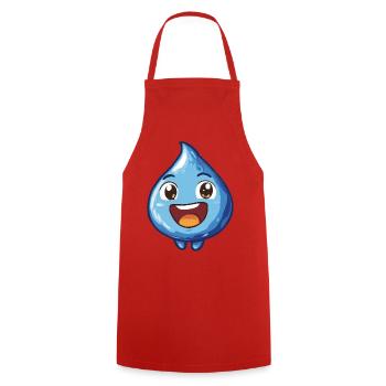 Fröhlicher Wassertropfen Cartoon - Kochschürze - Rot - Vorne - AI Model Male 185 dark (185cm)