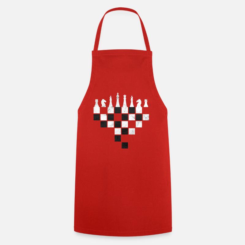 ÉCHECS - Tablier de cuisine - rouge