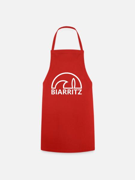 Biarritz soleil planche de surf minimaliste blanc - Tablier de cuisine - rouge