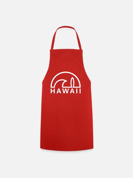 Hawaii soleil planche de surf blanc minimaliste - Tablier de cuisine - rouge