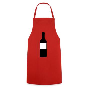 Weinflasche zum selbst gestalten Vorlage Spruch  - Kochschürze - Rot - Vorne - AI Model Male 185 dark (185cm)