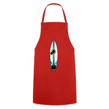 Küstenpalmen Surfbrett Muster - Kochschürze - Rot - Vorne - AI Model Male 185 dark (185cm)