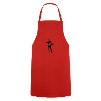 Ein springender Manager - Kochschürze - Rot - Vorne - AI Model Male 185 dark (185cm)