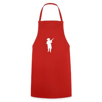 Man and Gun 2 (Vector) - Cooking Apron - red - Front - AI Model Male 185 dark (185cm)