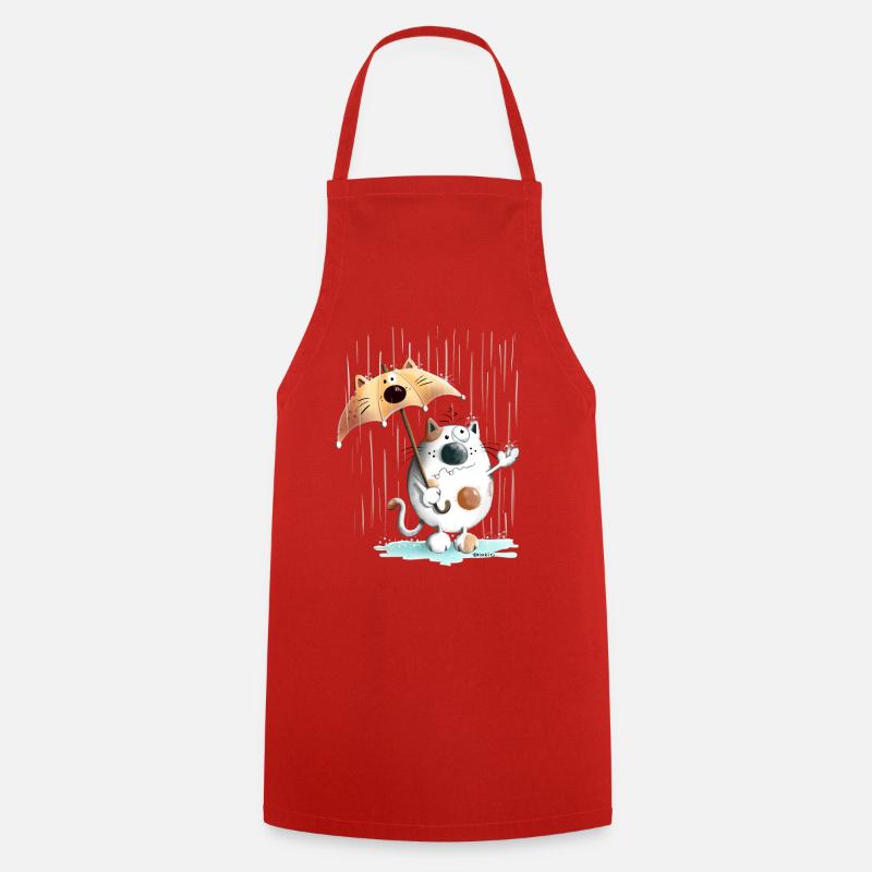 Rainy Day - Cooking Apron - red