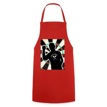 Sports de fléchettes - Tablier de cuisine - rouge - Devant - AI Model Male 185 dark (185cm)