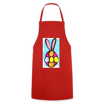 Bunte Osterhasen-Eier Illustration - Kochschürze - Rot - Vorne - AI Model Male 185 dark (185cm)