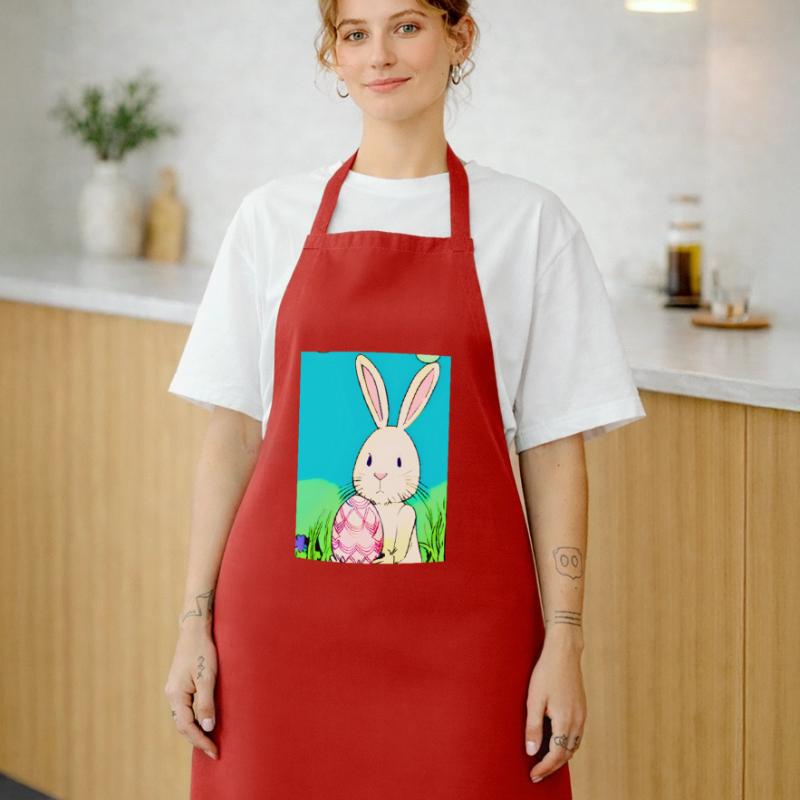 Neon Easter Bunny with Easter Egg in the Grass Cooking Apron
