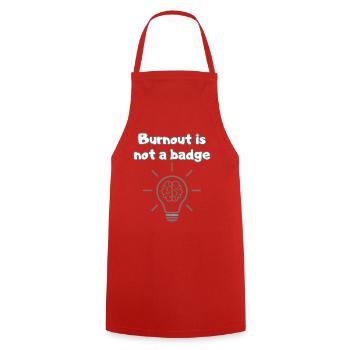 Anti-Burnout Shirt – Wellness First Statement - Cooking Apron - red - Front - AI Model Male 185 dark (185cm)