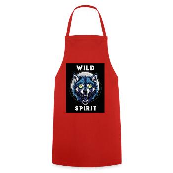 Wild Wolf Ghost Dinosaur Design - Tablier de cuisine - rouge - Devant - AI Model Male 185 dark (185cm)