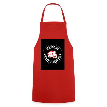 Punch the Limits Emblem - Kochschürze - Rot - Vorne - AI Model Male 185 dark (185cm)