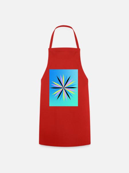 Lebendiges geometrisches Starburst-Design - Kochschürze - Rot