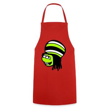 Frog Reggae Music Rasta Hair Hat Jamaica Fun - Cooking Apron - red - Front - AI Model Male 185 dark (185cm)