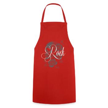 Gothique Rose Crâne Rock Graphique - Tablier de cuisine - rouge - Devant - AI Model Male 185 dark (185cm)