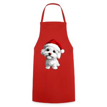 Hündchen Christmas - Kochschürze - Rot - Vorne - AI Model Male 185 dark (185cm)