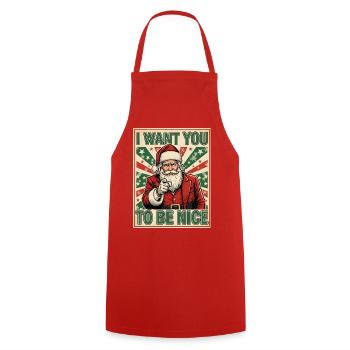 Weihnachts-Santa Sei Nett Lustig - Kochschürze - Rot - Vorne - AI Model Male 185 dark (185cm)