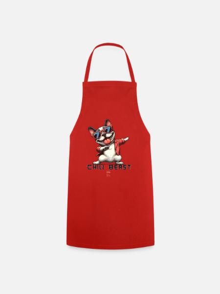 Chill Beast Bulldog - Cooking Apron - red