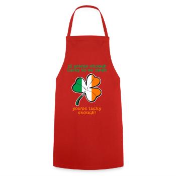 Lucky enough to be Irish - Cooking Apron - red - Front - AI Model Male 185 dark (185cm)