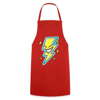 Dessin animé de la foudre riante - Tablier de cuisine - rouge - Devant - AI Model Male 185 dark (185cm)