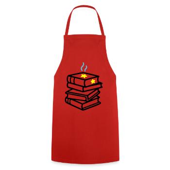 Bücherstapel Stern Fantasy Lesen Buchclub - Kochschürze - Rot - Vorne - AI Model Male 185 dark (185cm)