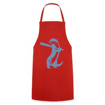 Otter Baseball Silhouette - Tablier de cuisine - rouge - Devant - AI Model Male 185 dark (185cm)