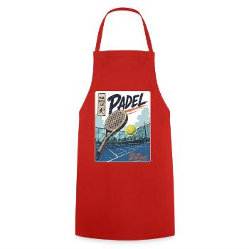 Padel Players & Court - Cooking Apron - red - Front - AI Model Male 185 dark (185cm)