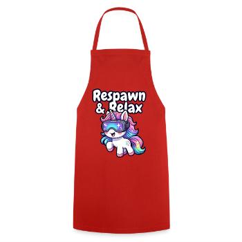 Unicorn VR Chill : Réapparition & Détente - Tablier de cuisine - rouge - Devant - AI Model Male 185 dark (185cm)