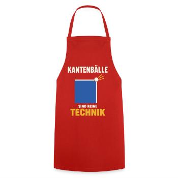 Tischtennis Kantenball Shirt – Minimalistisch - Kochschürze - Rot - Vorne - AI Model Male 185 dark (185cm)