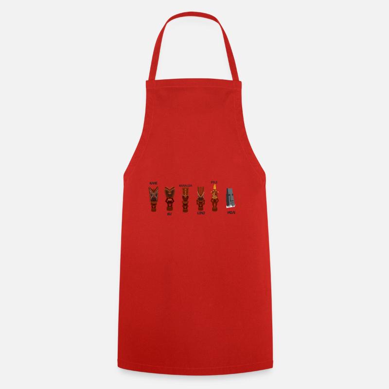 Dieux Tiki - Tablier de cuisine - rouge