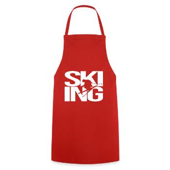 ski - Tablier de cuisine - rouge - Devant - AI Model Male 185 dark (185cm)