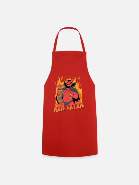 Hail Satan! - Cooking Apron - red