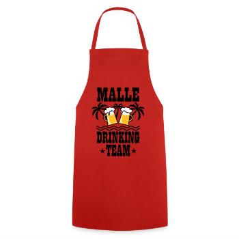08 Malle Drinking Team Beer Mass Bier Party - Kochschürze - Rot - Vorne - AI Model Male 185 dark (185cm)